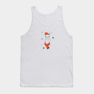 Llama in red hat and scarf Tank Top